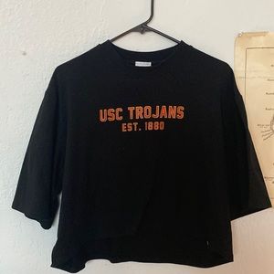 USC Trojans est.1880 black cropped shirt, size XL, from Hype & Vice